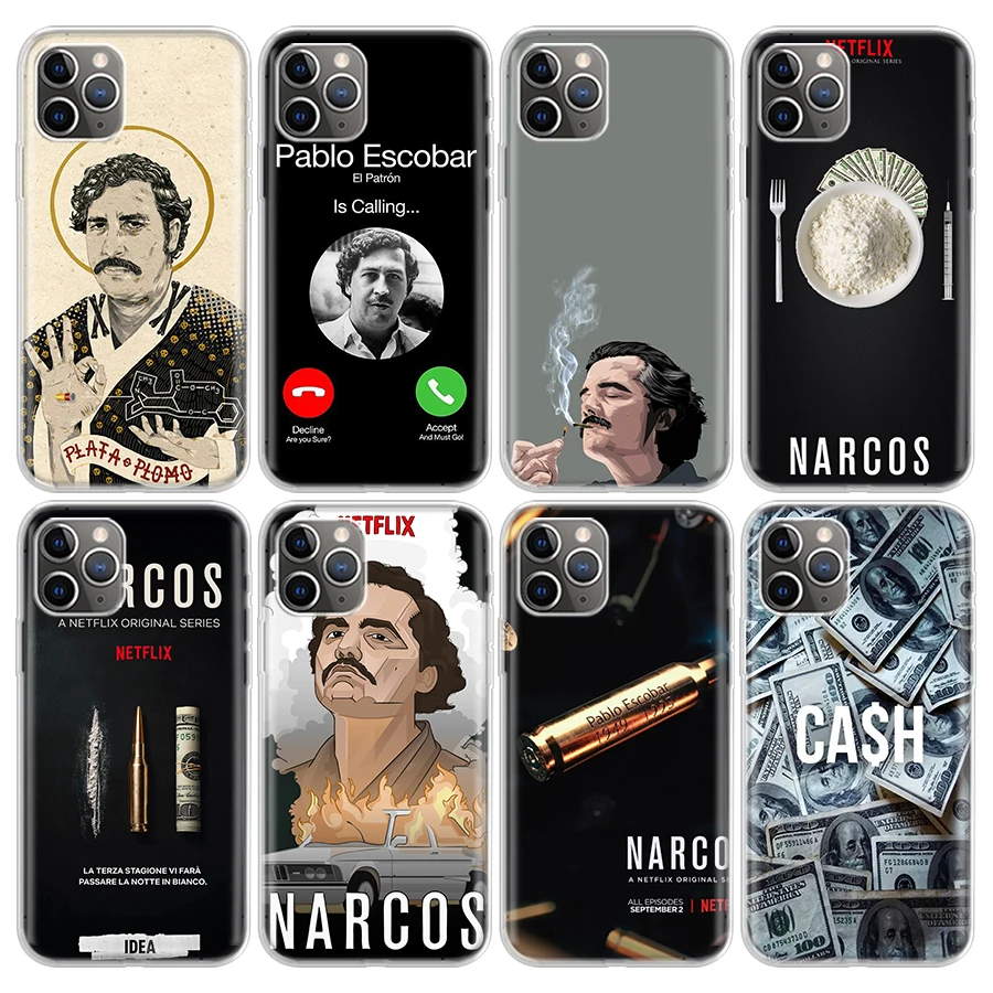 Narcos TV Series Pablo Escobar Phone Case For iPhone 17 Air 11 13 Mini 14 15 Plus 16 12 Pro Max 16E SE 7 8 Pattern Soft TPU Back