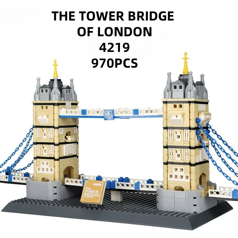 New 970PCS London UK Twin Towers Bridge Building Blocks Model Assembly Toy Gift for Adults Kids Birthday Wange Bricks