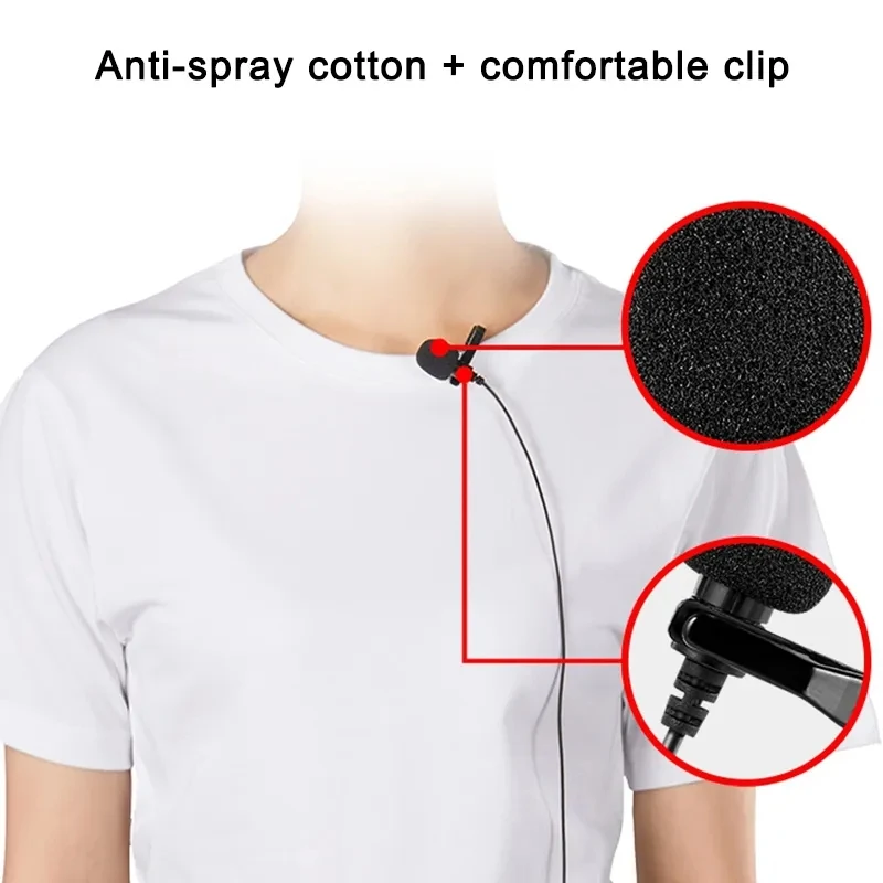 Microphone for Singing Podcast Mini Type C 1.5mm Clip Lavalier Microphone Lapel Mic for Voice Recording for Mobile PC Laptop