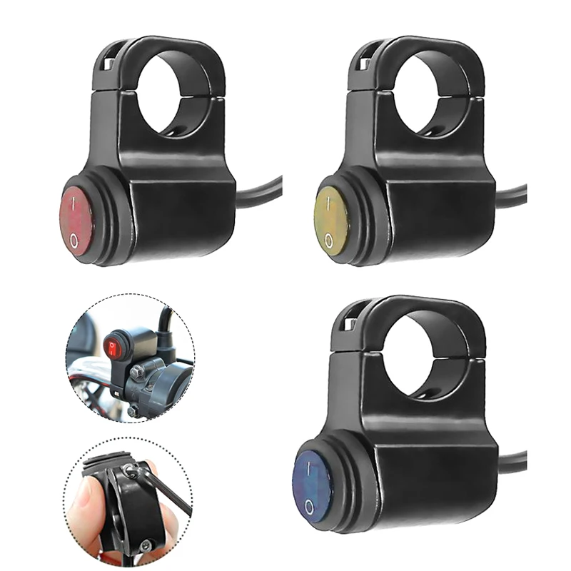 1PC Aluminium Alloy Motorcycle Accessories On/Off Switch Waterproof Headlight Fog Spot Light Motorcycle Handlebar Light Switch