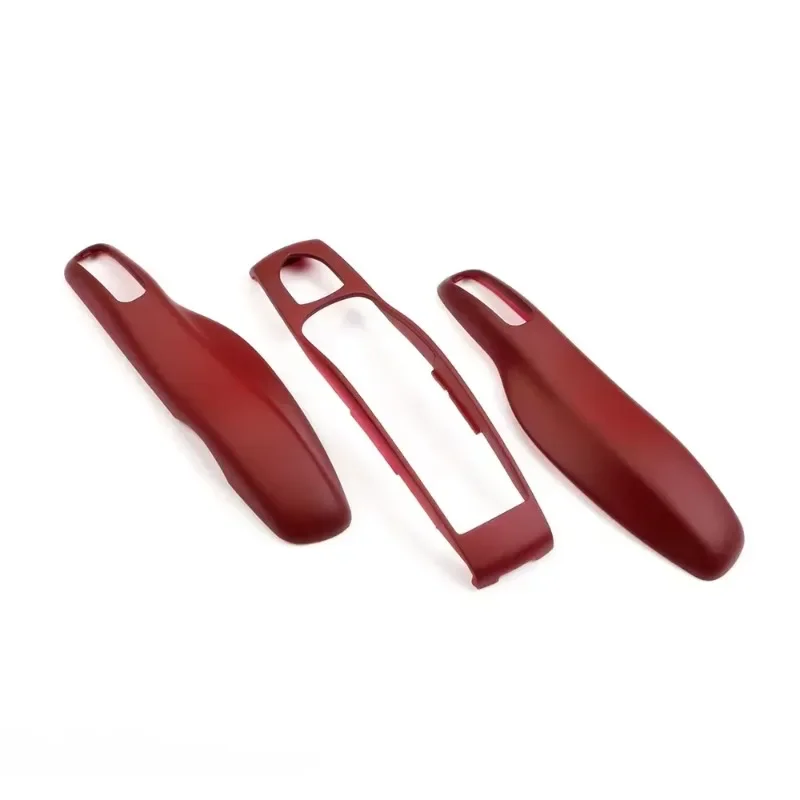 Étui de clé de voiture Bordeaux rouge, kit de remplacement de coque de couverture de clé, Porsche Mancan, Panamera, Broderie ENNE, Boxster Cayman, 718, 911