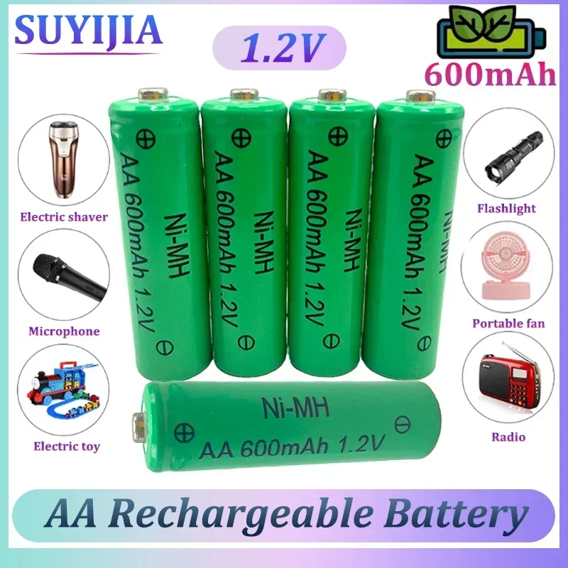 New AA 1.2V Ni-MH Rechargeable Battery 600mAh for Camera Flashlight Remote Control MP3/MP4 Player Electric Shaver Spare Battery