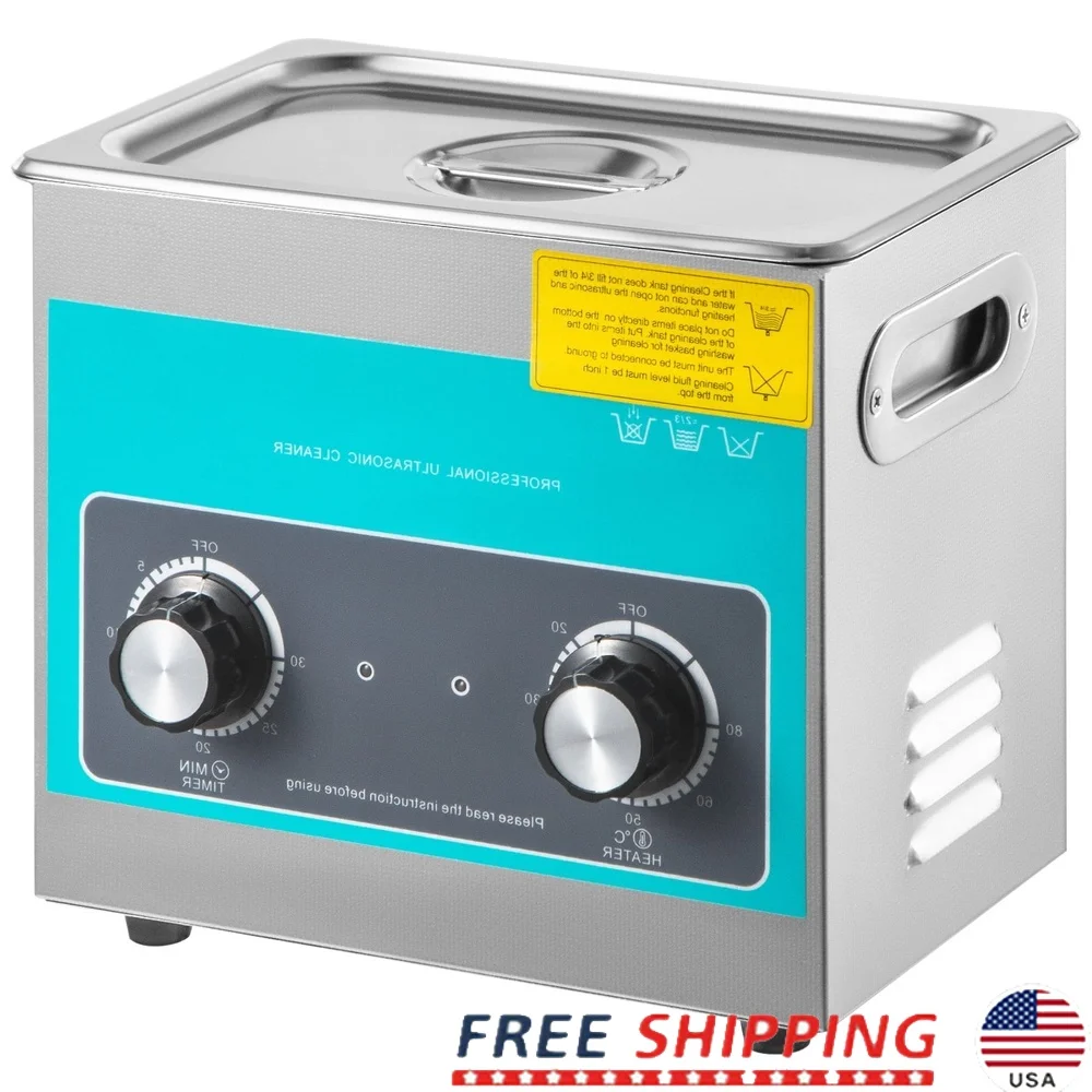 

304 Stainless Steel Ultrasonic Cleaning Machine 3L with Heater Timer Jewelry Eyeglasses Watches Deep Cleaning 40kHz