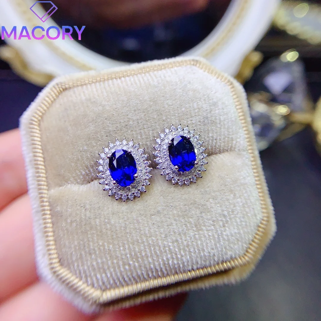 

Female sapphire earrings silver 925 silver female designer luxury brand suit female free delivery gem holiday gifts.