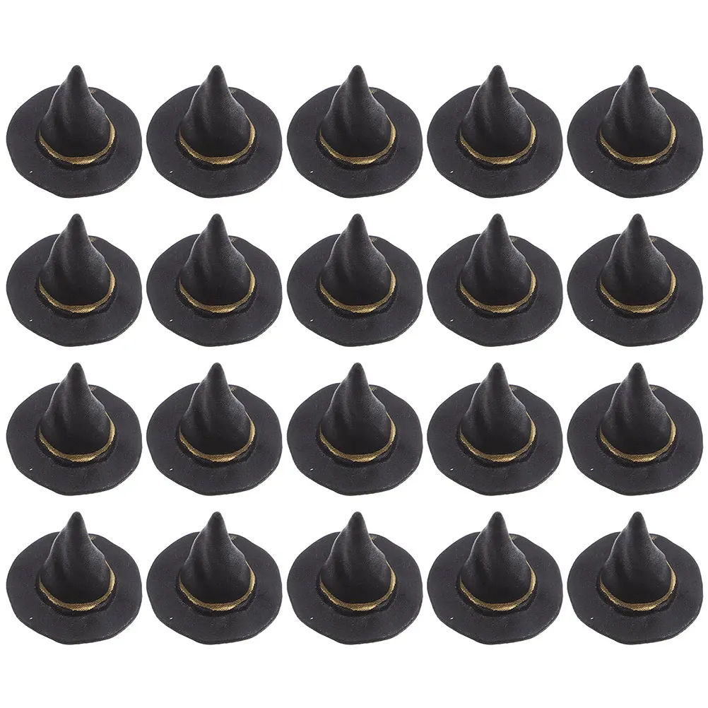 

40 Pcs Halloween Decor Mini Wizard Hat DIY Craft Hats for Art Miniature Tiny Witch Decoration Accessories