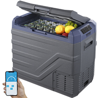 VEVOR 30/37/45L Car Refrigerator Single Zone Portable Freezer&Built-in Light Compressor Cooler for Outdoor Camping