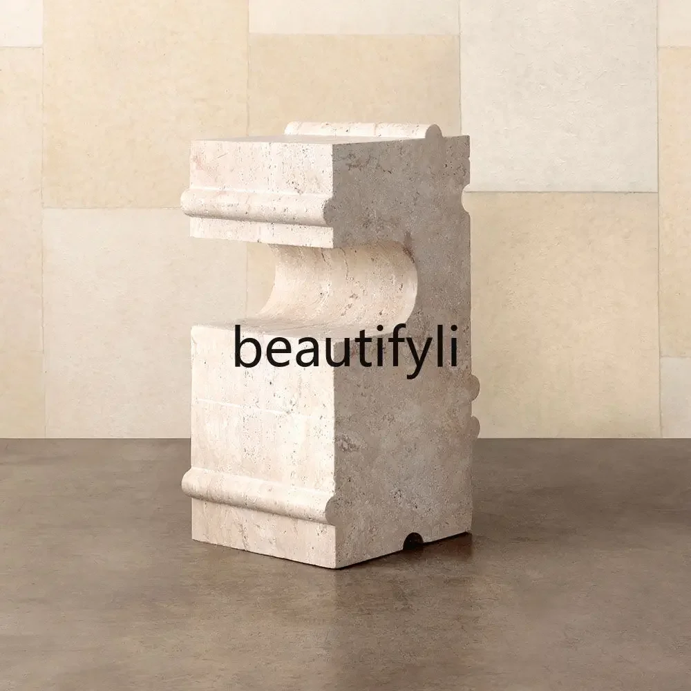 

X188 Nordic natural Roman travertine corners a few light luxury display table furniture can be customized