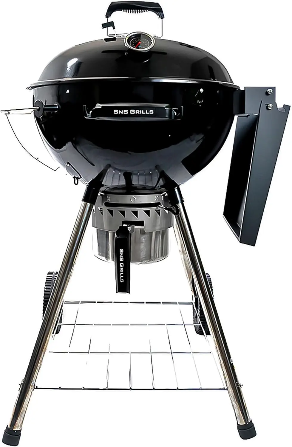 Kettle Grill with Deluxe Insert and Easy Spin Grate for Two-Zone Charcoal Grill Cooking, Low ‘N Slow Smoking and BBQing