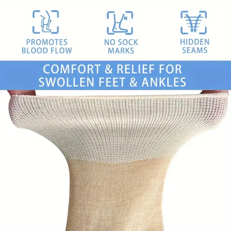 7 pairs women's non binding diabetes socks comfortable breathable shoes suitable for elderly and pregnant women for fat feet image 2