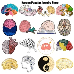 Harong Exquisite Brain Enamel Pins Brooch Medical Anatomy Cute Lapel Lanyard Bag Coat Badge Accessories Gift for Doctor Student