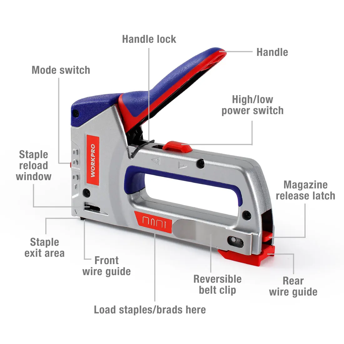 WORKPRO Nail Gun Manual Staple Gun For DIY Home Decoration Furniture Construction Stapler Upholstery Staple Carpentry Tools