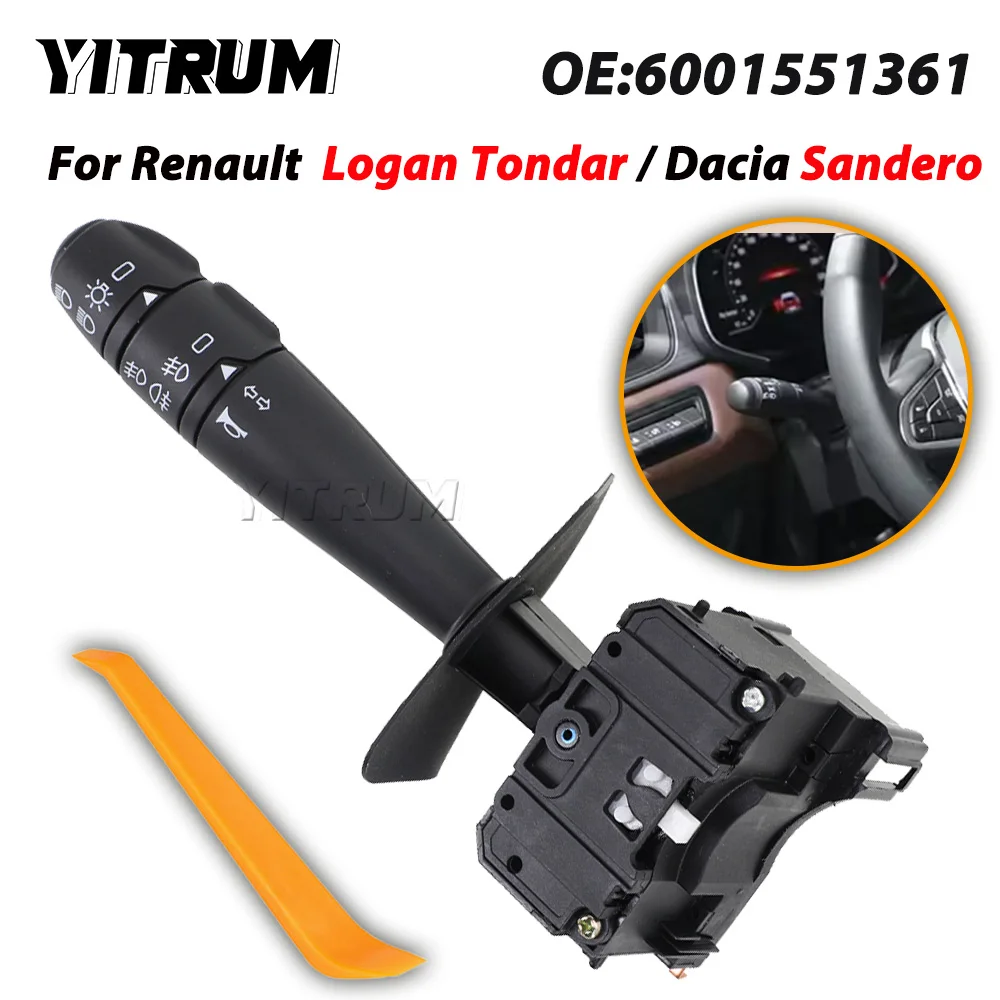 

YITRUM Steering Turn Signal Headlight Switch For Renault Logan Tondar Dacia Sandero Wagon Car Accessories 6001551361 251604