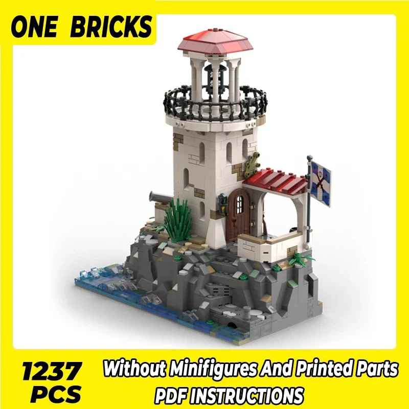 Moc Building Blocks Island Model Empire Fort Lighthouse Technical Bricks DIY Assembly Construction Toys For Childr Holiday Gifts