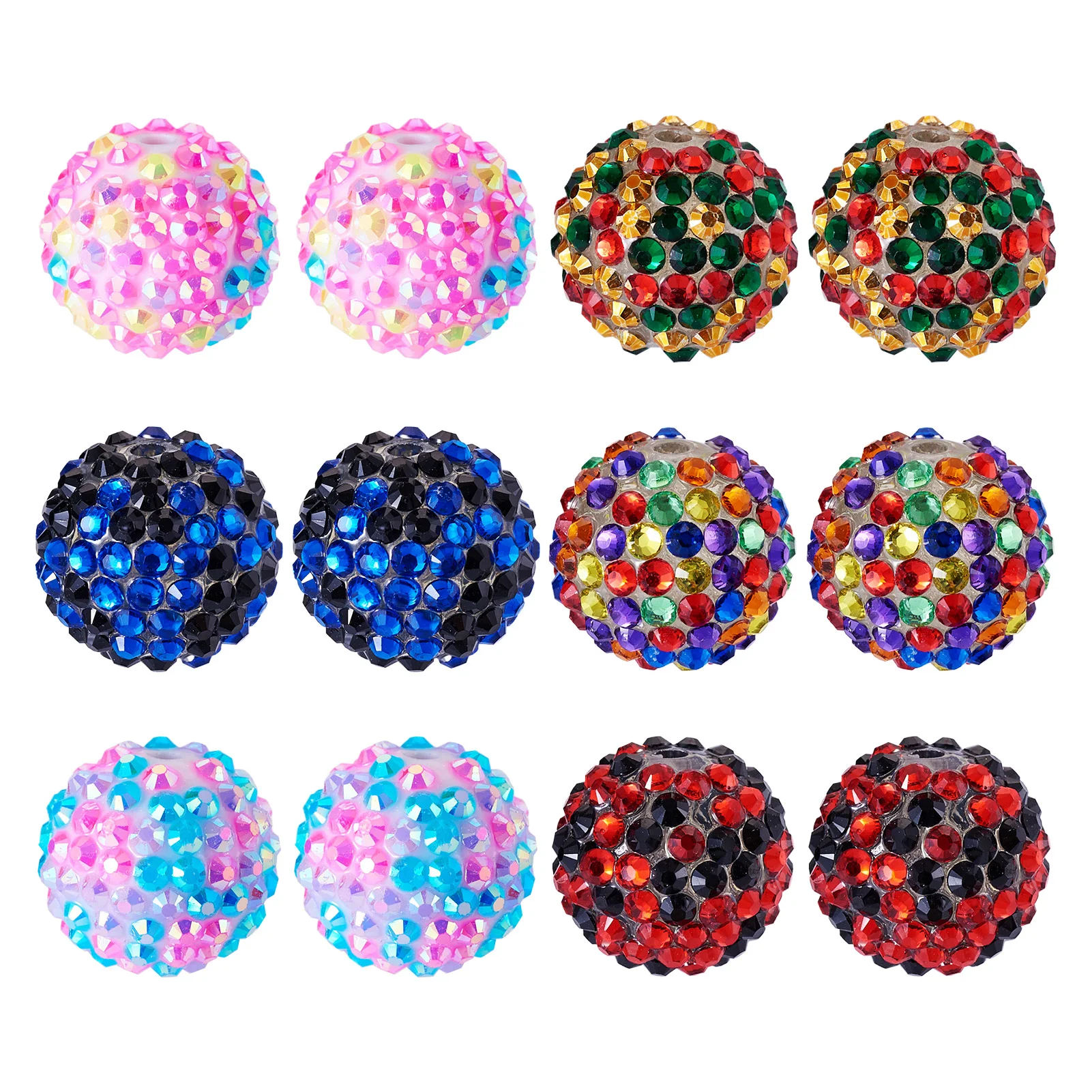 

24Pcs Opaque Resin Rhinestone Beads For Fashion Bracelet Keychain Jewelry Making Beaded Pen Decoration DIY Accessories 20x18.5mm