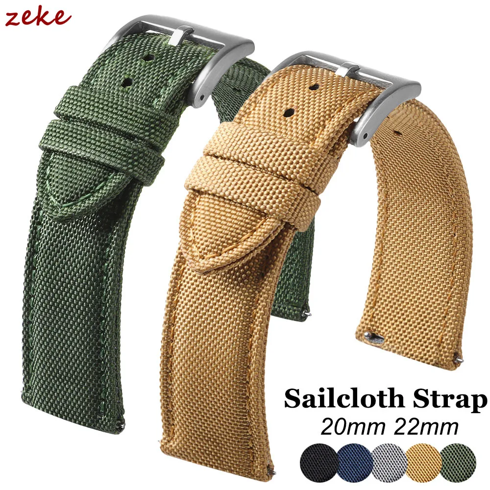 Sailcloth Watch Strap 20mm 22mm for Omega Watch Bracelet Two-Sided Nylon Watchband Quick Release Sport Wristband Belt for Men