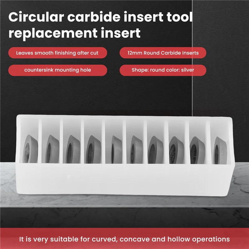 Ci3 Runde 12,5 Mm Hartmetall Einsätze Schneider Messer Ersatz Klinge Fit Für DIY Drehmaschine Holz Drehen Finisher Werkzeug 20Pcs-BAAQ