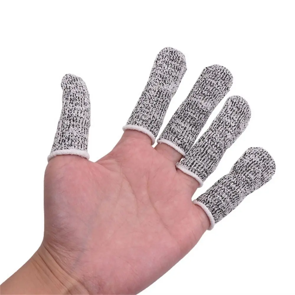 10Pcs Multi-purpose High-Strength Safety Anti-Cut Finger Cover Flexible Safety Protective Fingertip Gloves Durable Kitchen Tool