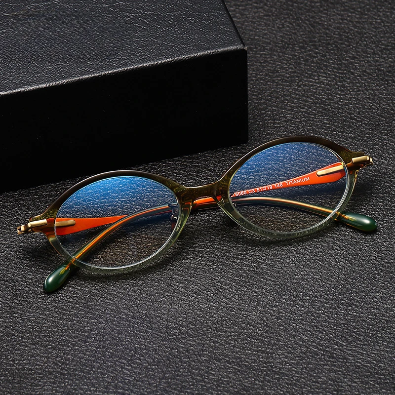 High Quality Pure Titanium Oval Sheet New Frame Small Fresh Style Women Glasses Frame Designer Men Temperament Optical Glasses