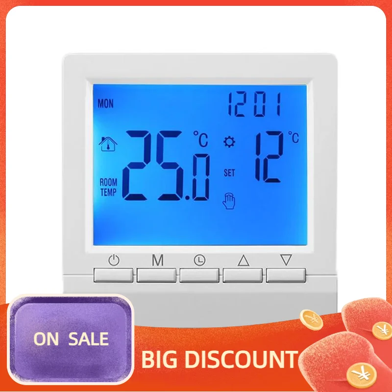 Programmable Digital Room Temperature Controller LCD Thermostat for Gas Boiler Easy Installation Antifreeze Function