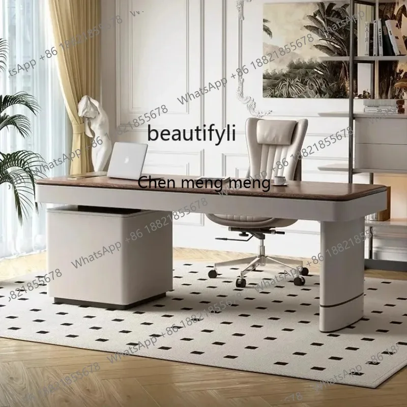 

SS26 New Arrivals Retro Desk Light Luxury Italian Minimalist Computer Desk Boss Writing Desk S26