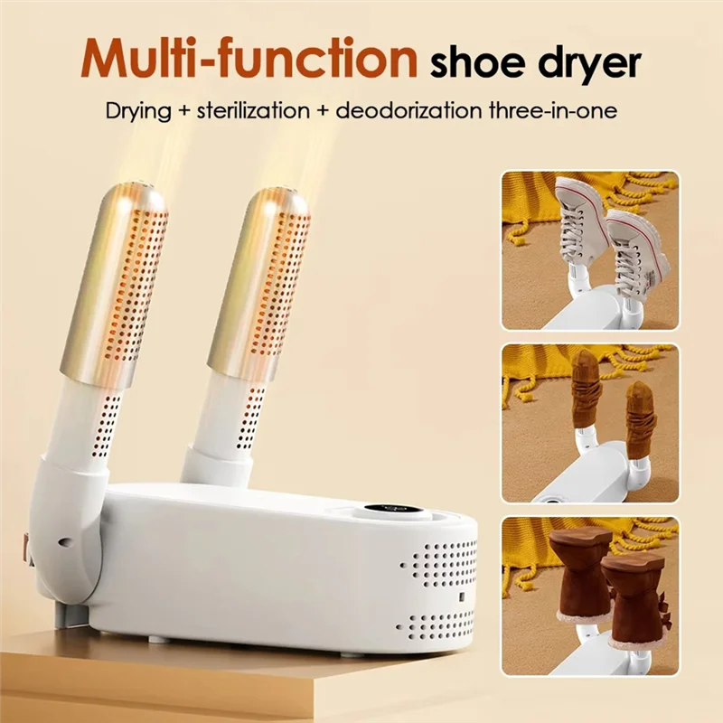 

A005-Shoe Dryer Intelligent Timer Adjustable Dryer Quick Drying Deodorizing Shoe Dryer Household Shoe Warmer Heater