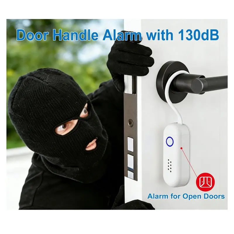 Ready-To-Use Door Security Alarm With Sound And Light Dual-Mode, Hanging Type Temporary Rental Housing For Tourism