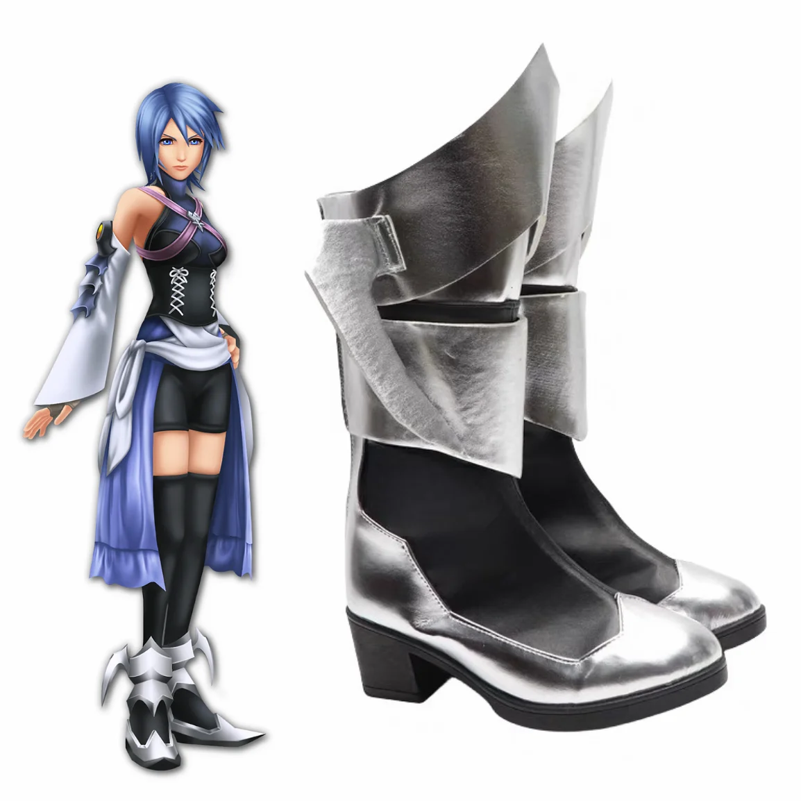 

Kingdom Hearts Birth By Sleep Aqua Косплей Костюм Обувь Aqua Boots