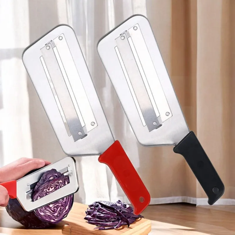 Vegetable Slicer Knife Stainless Steel Double 2 Slice Blade Slicing Kitchen Knife Fish Scale Cleaner Knive Cabbage Slicer Zester