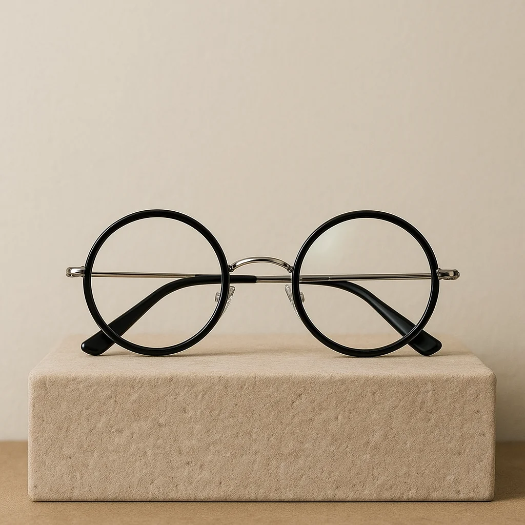 1pc Round Reading Glasses for Men Professor Readers Vintage Eyeglasses Ultralight Metal Computer Reader Anti Blue Light Glasses