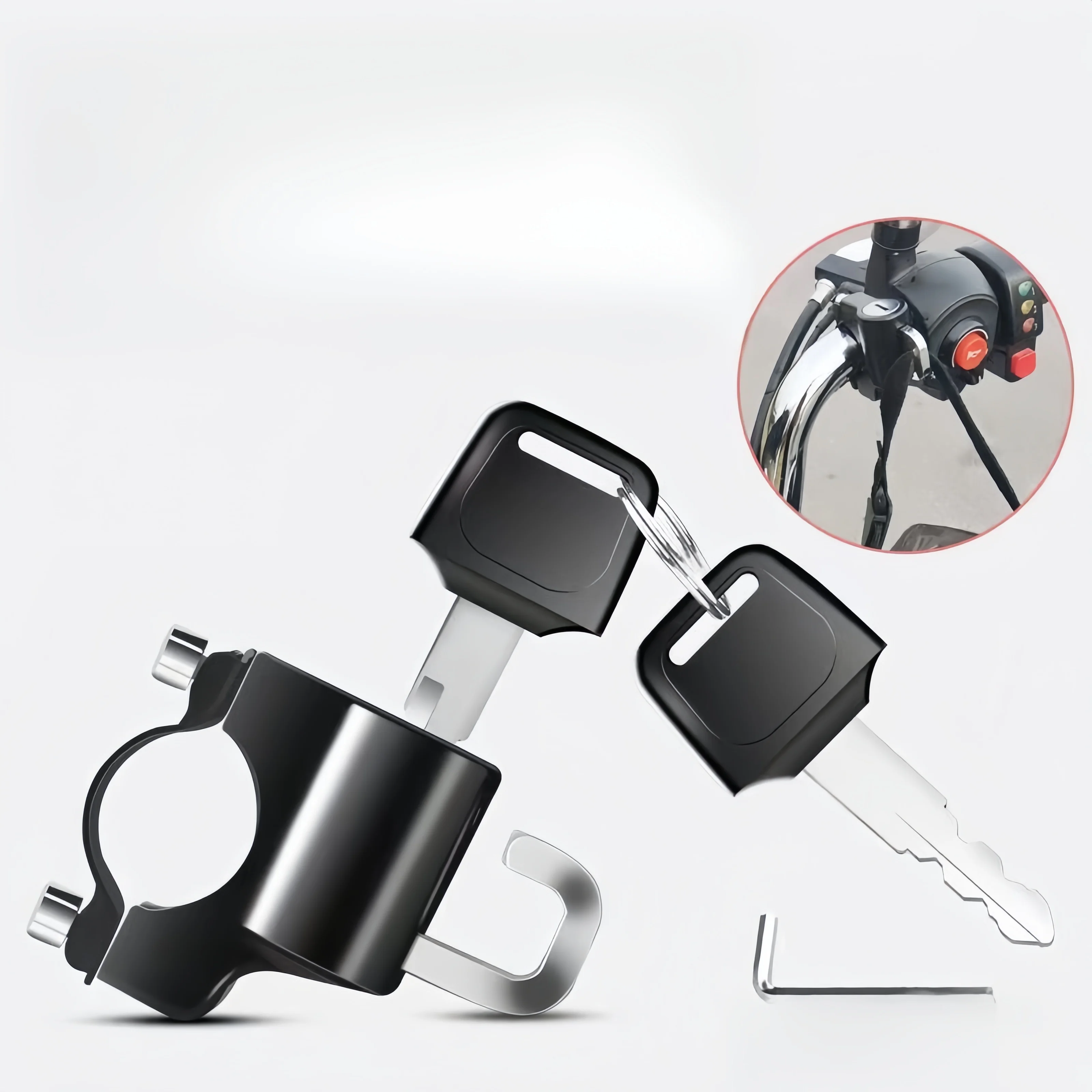 Motorrad Helm Schloss Aluminium Legierung Diebstahlsicher Regendicht Universal Fahrrad Sicherheit Haken Langlebig Fahrzeug Sicherheit Zubehör