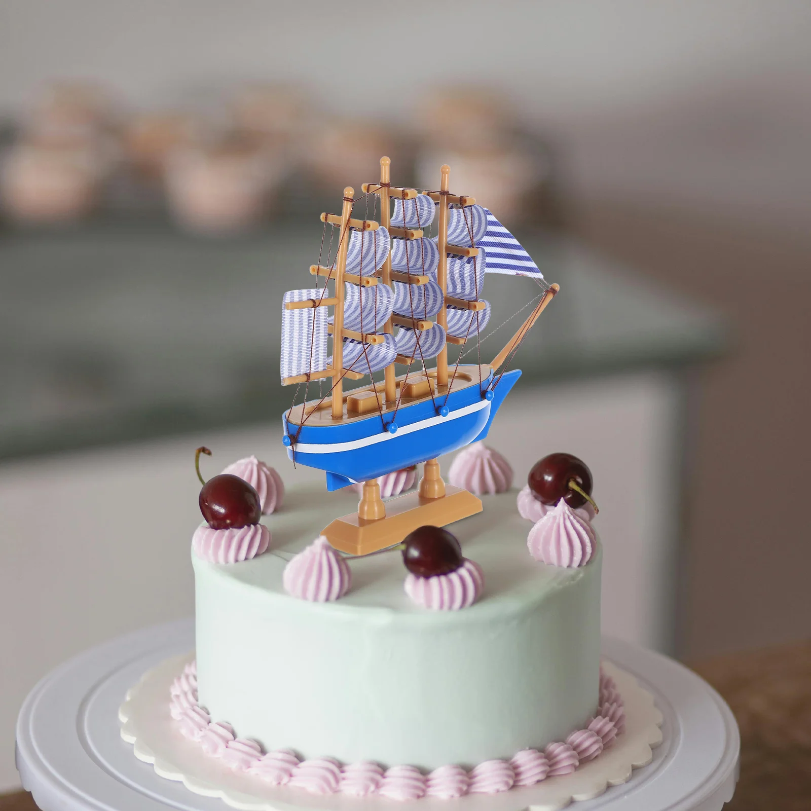 

Mediterranean Graduation Sailboat Cake Decoration Cake Topper Nautical Party Supplies Sailing Theme Small Boat Decor