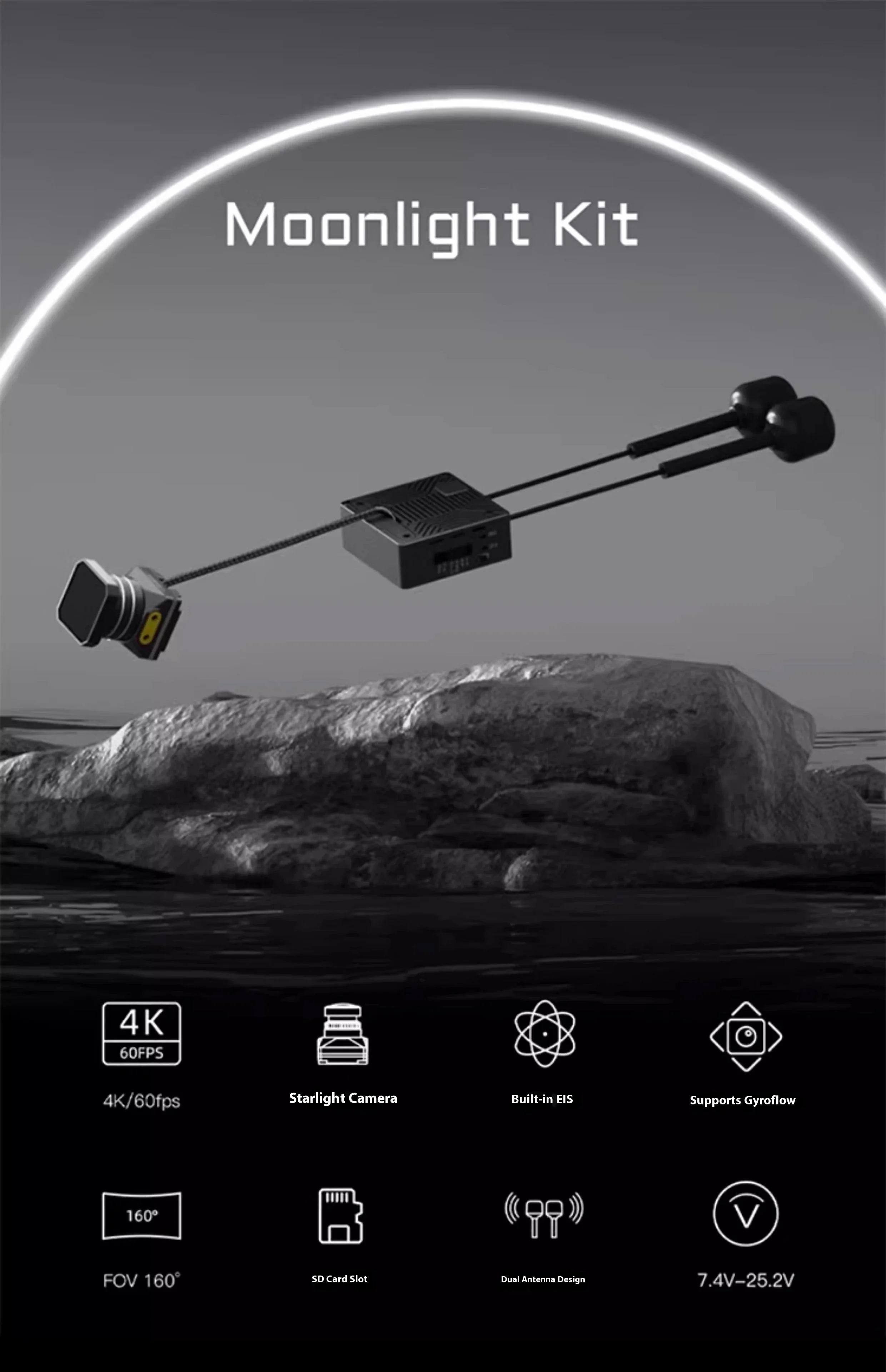 Snail CADDX Avatar Moonlight Kit High Definition 4K Night Vision Lens, Digital Image Transmission Kit