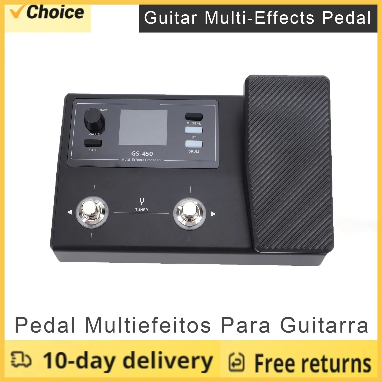 جيتار كهربائي متعدد التأثيرات معالج BT طبل آلة موالف 8 وحدات متوازية 100 إعدادات مسبقة 2 مفتاح قدم APP التحكم للجيتار