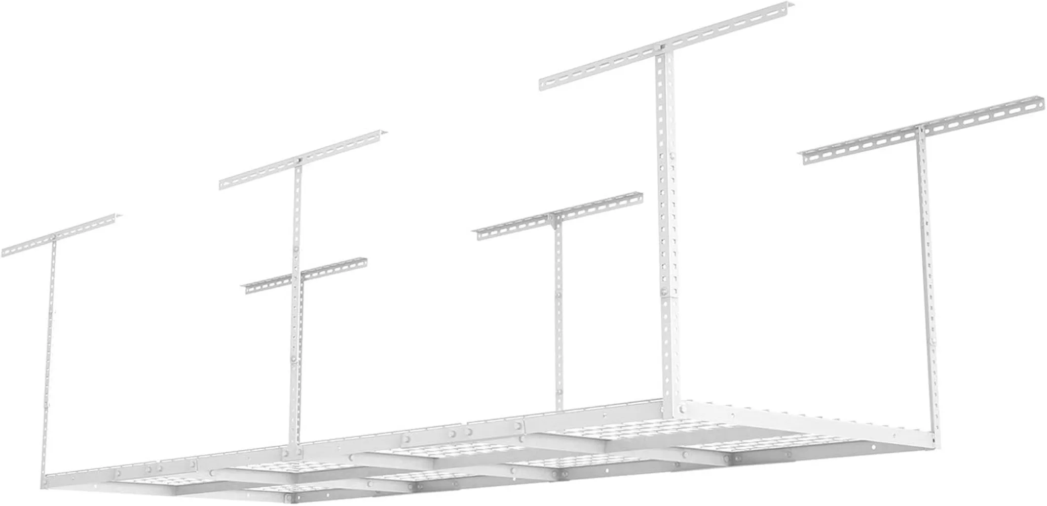 FLEXIMOUNTS 3x8 Overhead Garage Ceiling Storage Rack, Adjustable Garage Organization Systerm, Heavy Duty Metal, 600lbs Weight