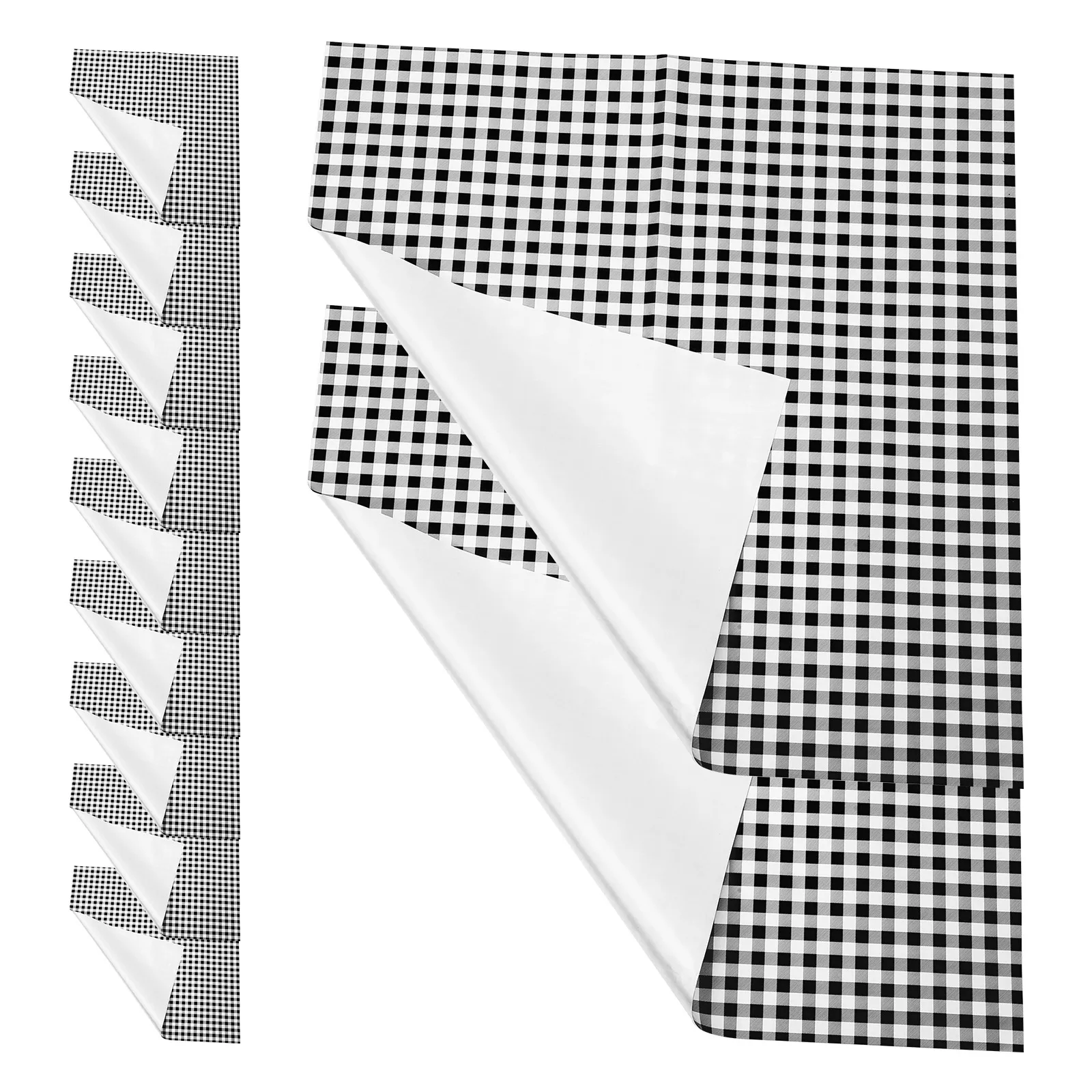 

20 Pcs Checkered Gift Wrapping Paper 58cm Black White Plaid Floral Tissue Birthday Baby Shower Boxes Bouquet Packaging