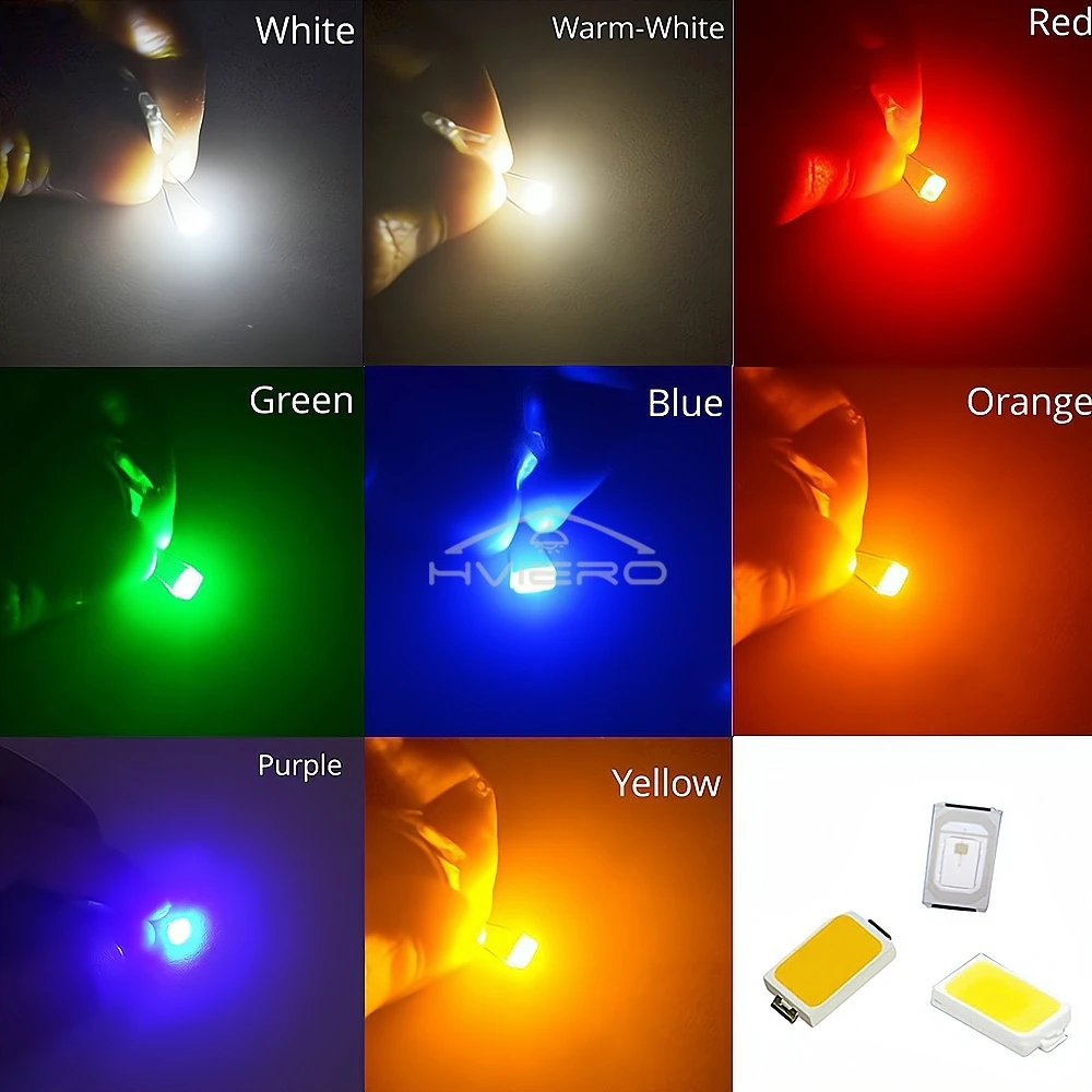 100Pcs 5730 Bright Chips SMD LED Red Yellow White Blue RGB Purple Pink Light Emitting Diode Lighting Atmosphere Decoration Patch
