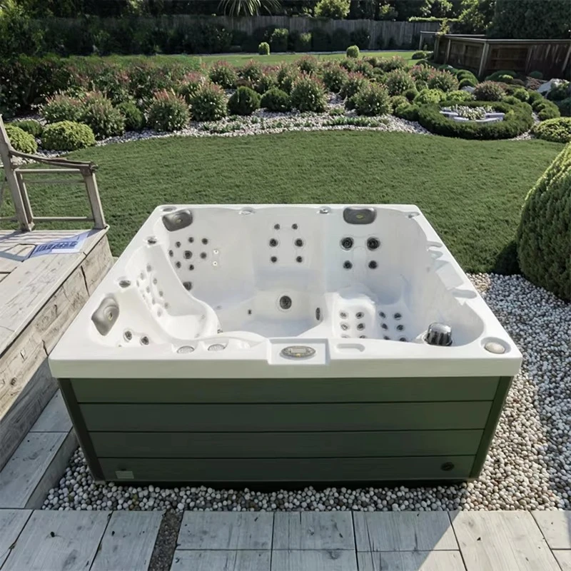 Outdoor Hot Tub Whirlpool Spa Acrylic Heated Bluetooth WiFi Control 6-8 Person Private Label Holiday