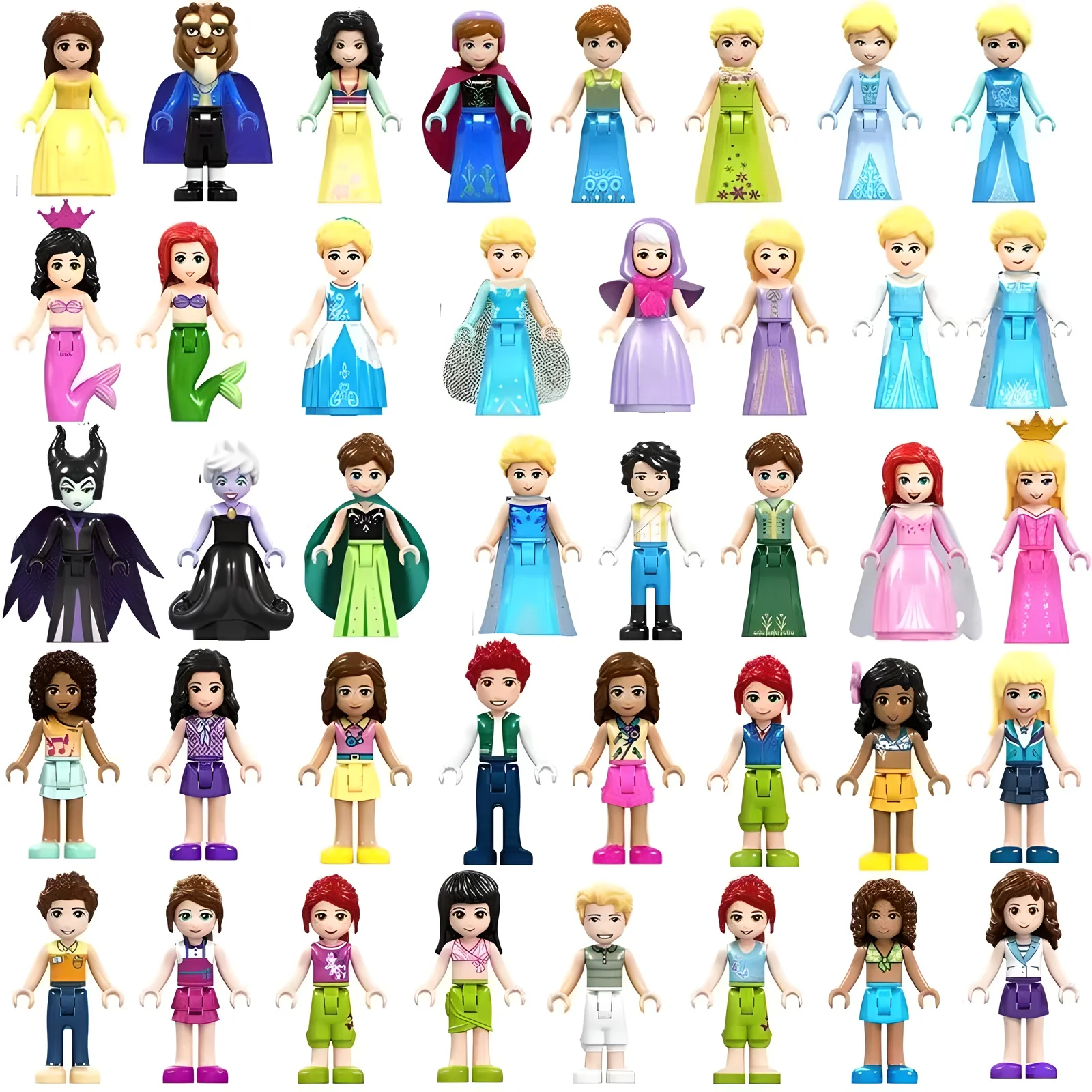

Disney Princess Building Blocks Figures Set F002-041,Elsa, Belle, Ariel, DIY Toys for Girls,Perfect for Collection & Kids' Gifts