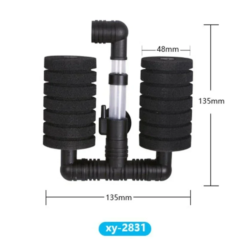 10Pcs Bio Sponge Filter Betta Fry Shrimp Aquarium Fish Tank Double Head XY-2831 Without Practical Packaging
