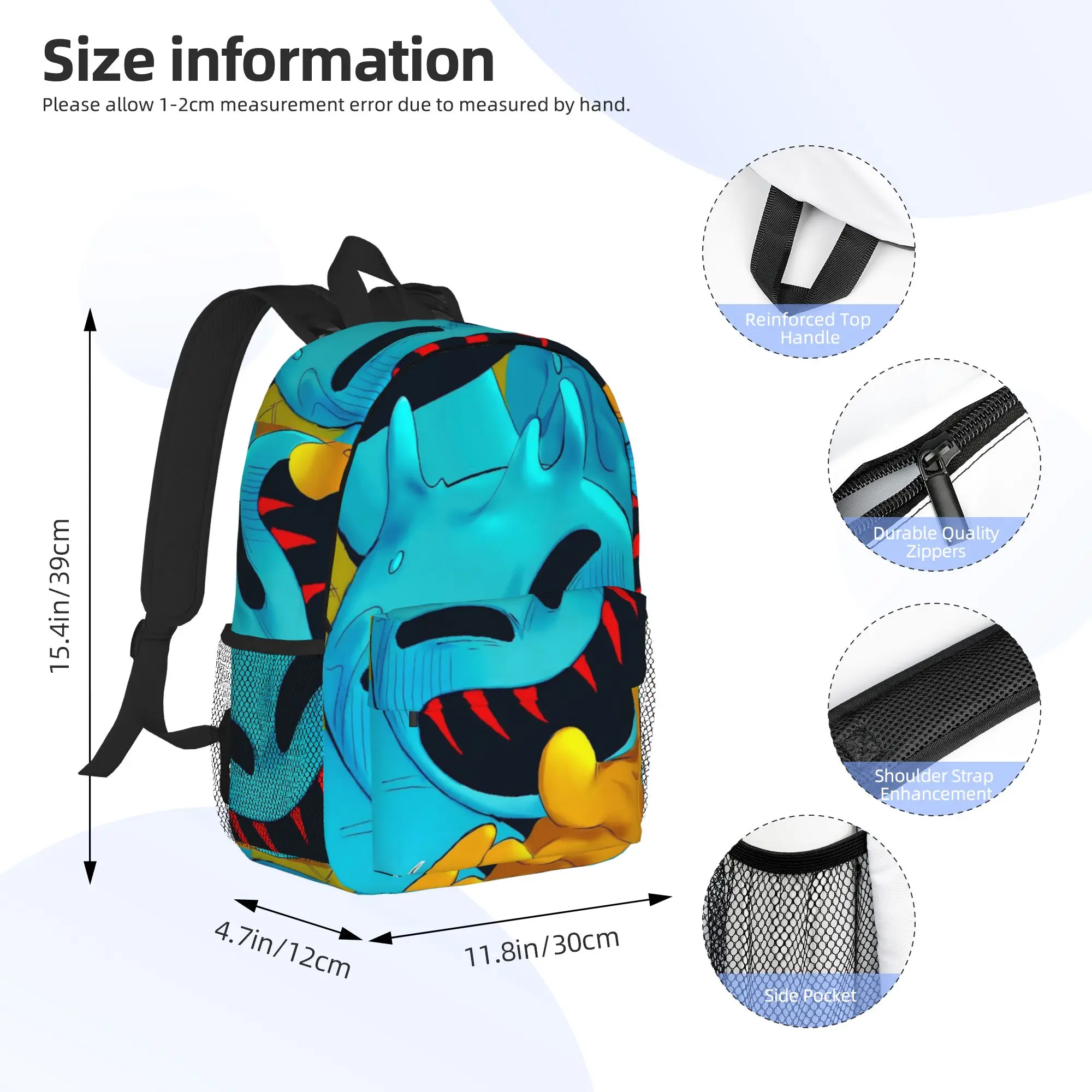 Doey Doughman Horror Pianosaurus Backpack Hot Sale Daypack Large Capacity Boy Girl BookBag Shoulder Bag for Men Women School Bag