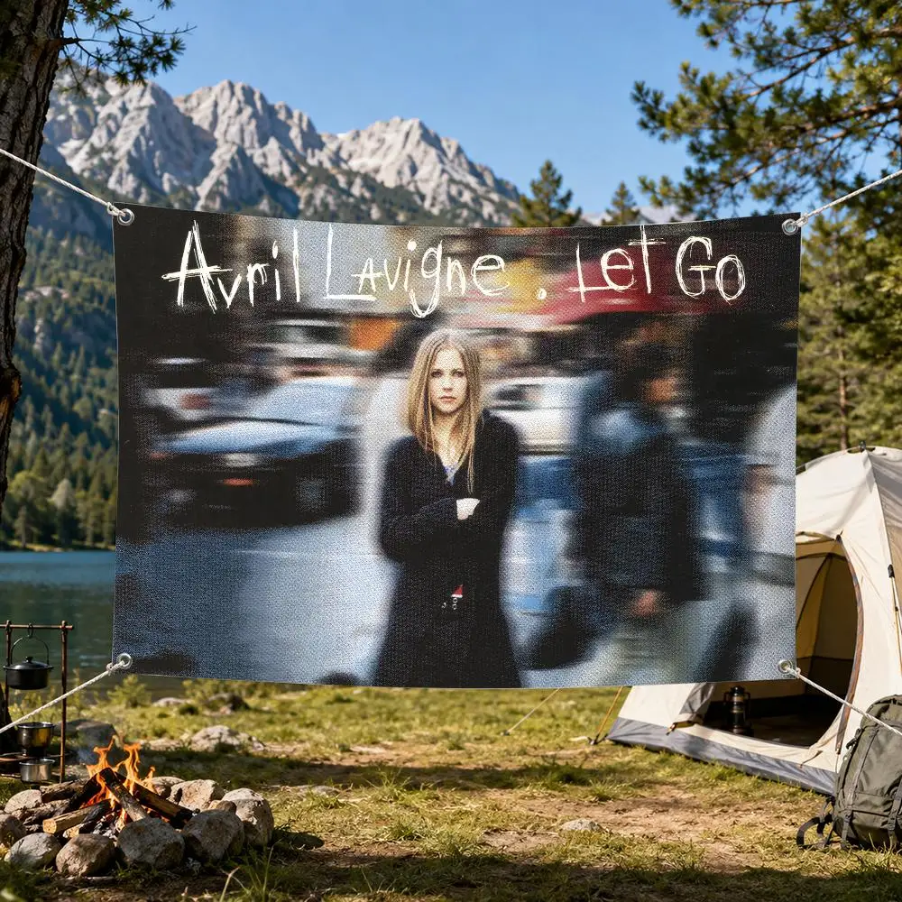Star Singer A-Avril L-Lavigne Flags Aesthetic Wall Tapestry Printed Wall Hanging Living Room Party Outdoor Decor
