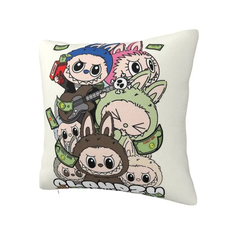 Custom Nordic Style Labubues Cartoon Throw Pillow Cover Home Decor Square Cushion Cover Pillowcover for Sofa