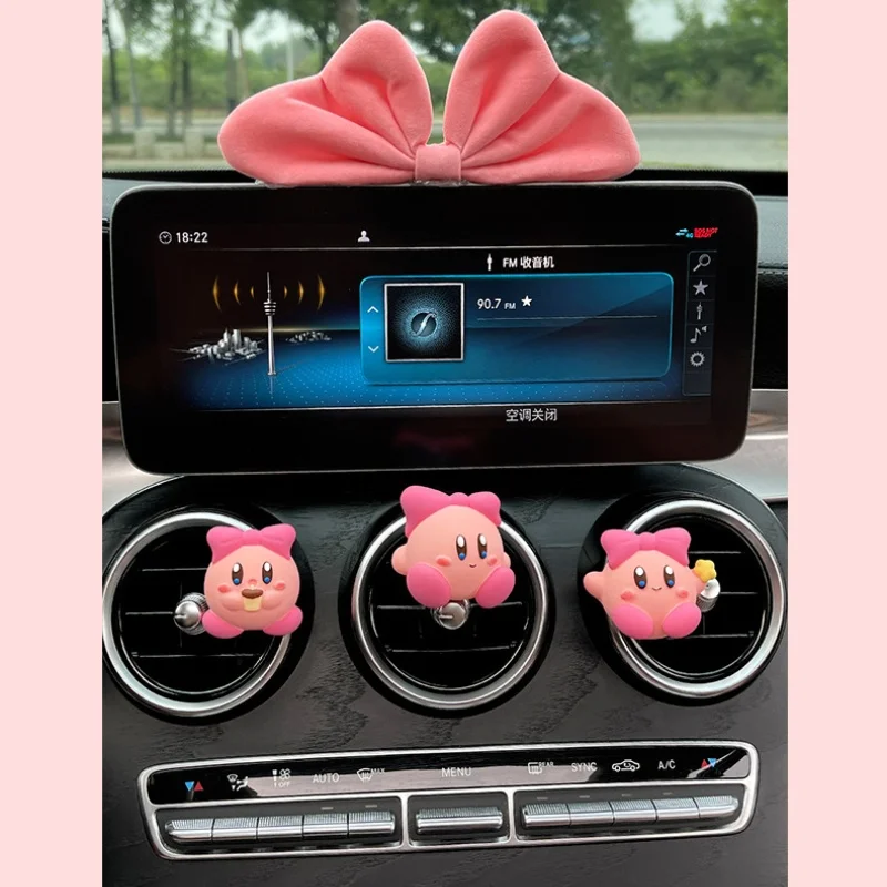 Cartoon Kirby Car Perfume Cars Air Outlet Aromatherapy Decoration Kawaii Auto Ornament  Fragrance Fragrant Stone Ornament Gifts