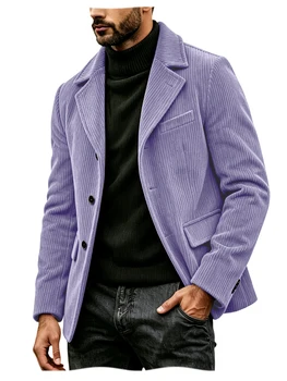 Men's Corduroy Suit Jacket Vintage Notched Lapel Single Breasted Loose Fit Casual Blazer High Quality Fashion Sport Coat Busines 20