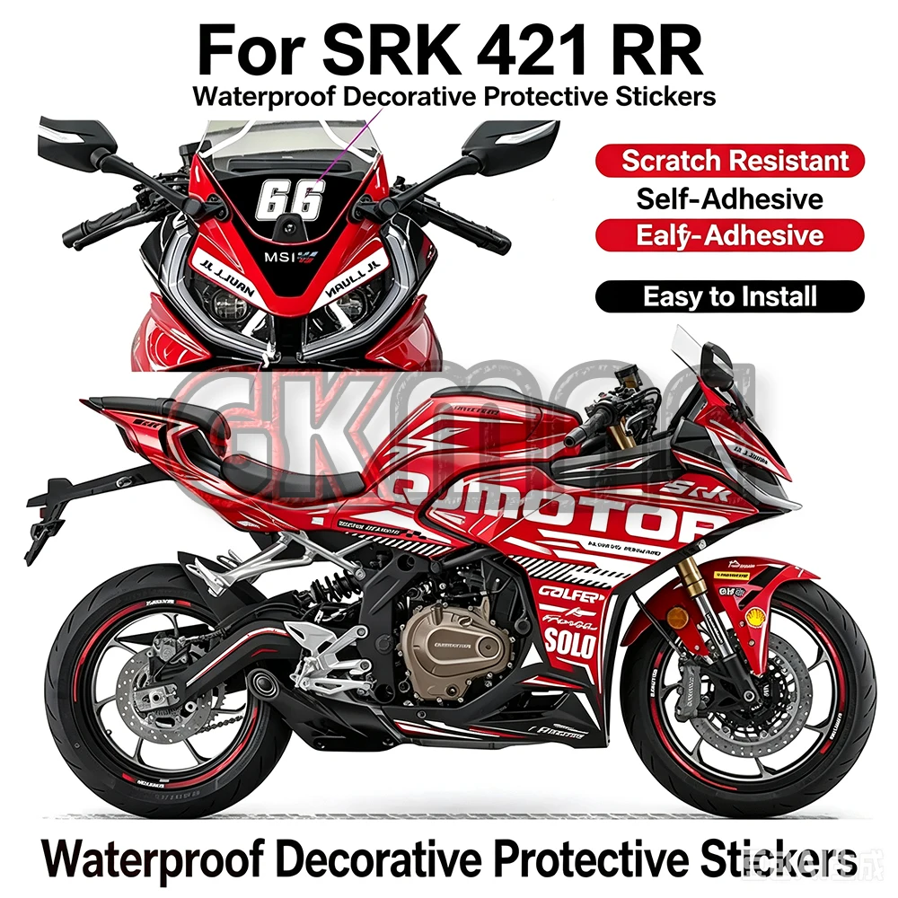 Image of Für QJMotor SRK 421 RR 421RR Motorrad Custom Body Sticker Kreativer wasserdichter dekorativer Schutzaufkleber