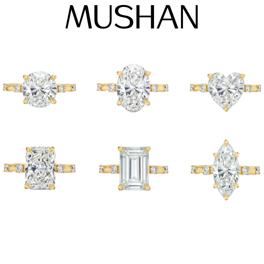 

MUSHAN Custom Jewelry 925 Sterling Silver Ring Moissanite D Color VVS Fine Ring Band Bright Love Rings Diamond Accessories