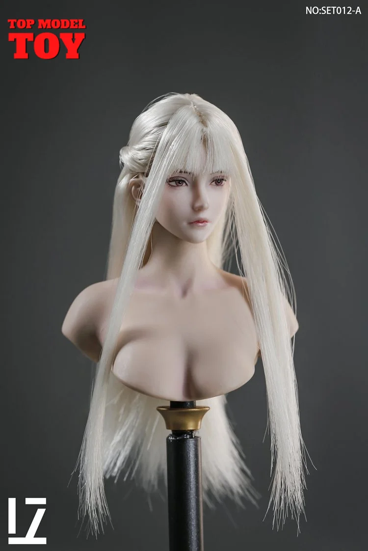 LZ TOYS SET012 1/6 Lovely Girl Hair Transplant Female Head Carving Model Fit 12'' TBL PH JO Soldier Action Figure Body Dolls