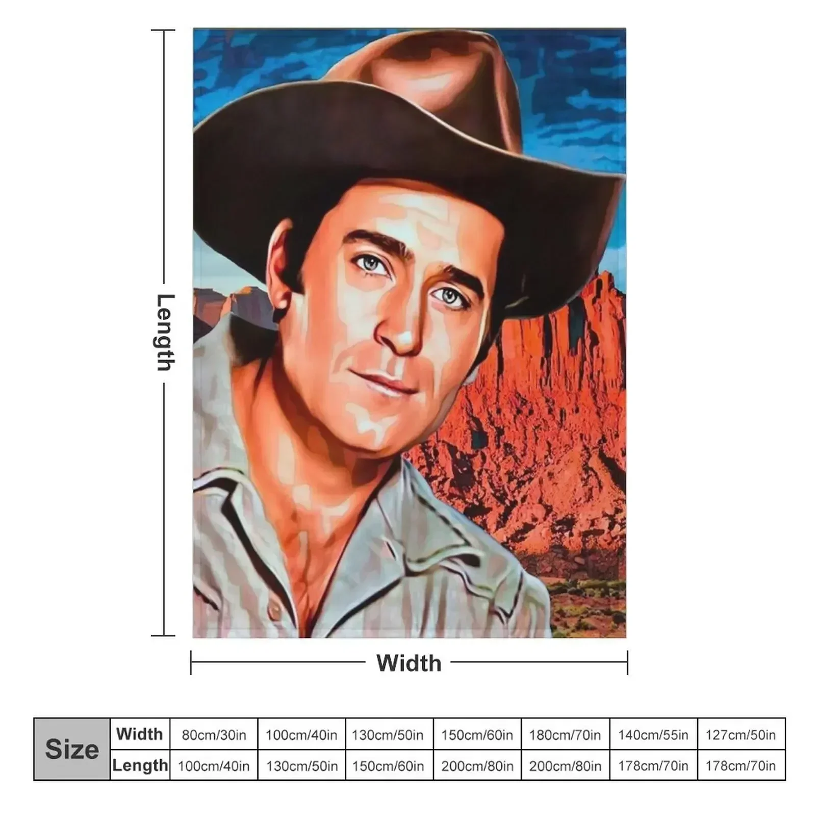 Clint Walker,Cheyenne Bodie 1960's TV Throw Blanket Hair Thin Tourist Single Blankets