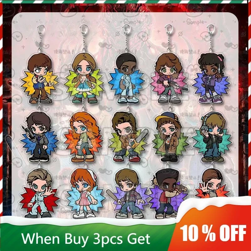 

Для периферийных устройств Stranger Eleven, акриловый кулон, фигурка Joyce Byers в американском стиле комиксов, акриловый брелок Max Mayfield, игрушки для мальчиков