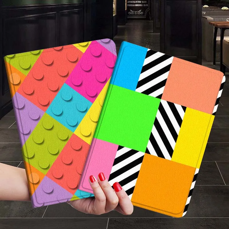 

Colorful puzzle illustration Tablet Case For Samsung Galaxy Tab S7 S8 S9 S10 FE Plus 12.4 13.1 Inch